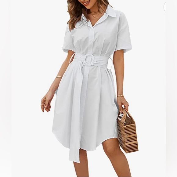Cupshe Dresses Cupshe Shirt Dress In White Midi Tunic Shift